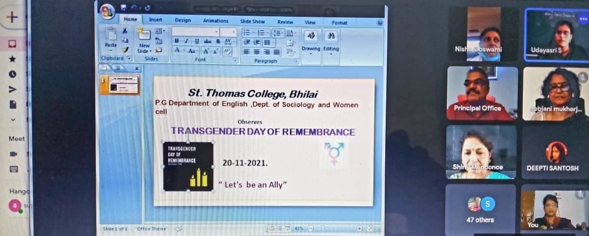 समाज एवं शिक्षक ट्रांसजेंडर समूह के अधिकारों की रक्षा के लिए भूमिका निभाए – डॉक्टर निशा, सेंट थॉमस महाविद्यालय में ट्रांसजेंडर दिवस मनाया गया