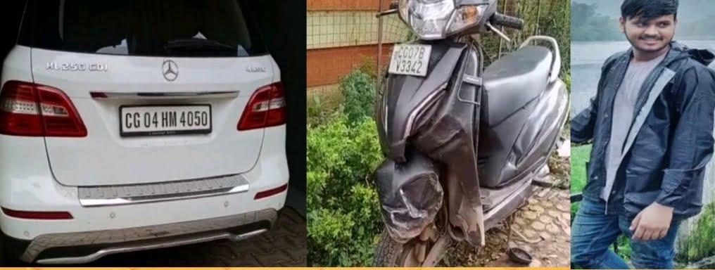 मर्सिडिज की ठोकर से घायल स्कूटर चालक युवक आईसीयू में, दुर्घटना में फँसा पेंच मर्सिडिज की ठोकर से घायल स्कूटर चालक युवक आईसीयू में, दुर्घटना में फँसा पेंच