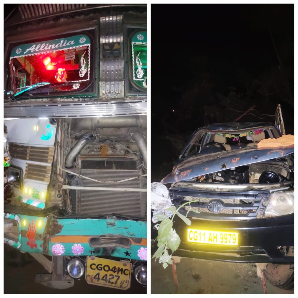 छत्तीसगढ़ में बड़ा सड़क हादसा : ट्रक पिकअप में भिड़ंत, 11 की मौत, 15 घायल, मरने वालों में 4 बच्चे भी शामिल, मुख्यमंत्री ने हादसे पर दुख जताया छत्तीसगढ़ में बड़ा सड़क हादसा : ट्रक पिकअप में भिड़ंत, 11 की मौत, 15 घायल, मरने वालों में 4 बच्चे भी शामिल, मुख्यमंत्री ने हादसे पर दुख जताया