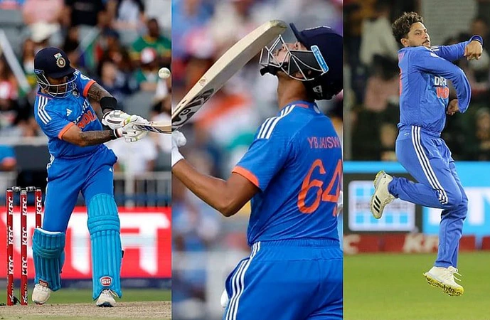 <em>सरेआम ‘बेईमानी’, फिर भी बुरी तरह से हारा साउथ अफ़्रीका, रोहित शर्मा के वर्ल्ड रिकॉर्ड की बराबरी की सूर्य कुमार ने</em>