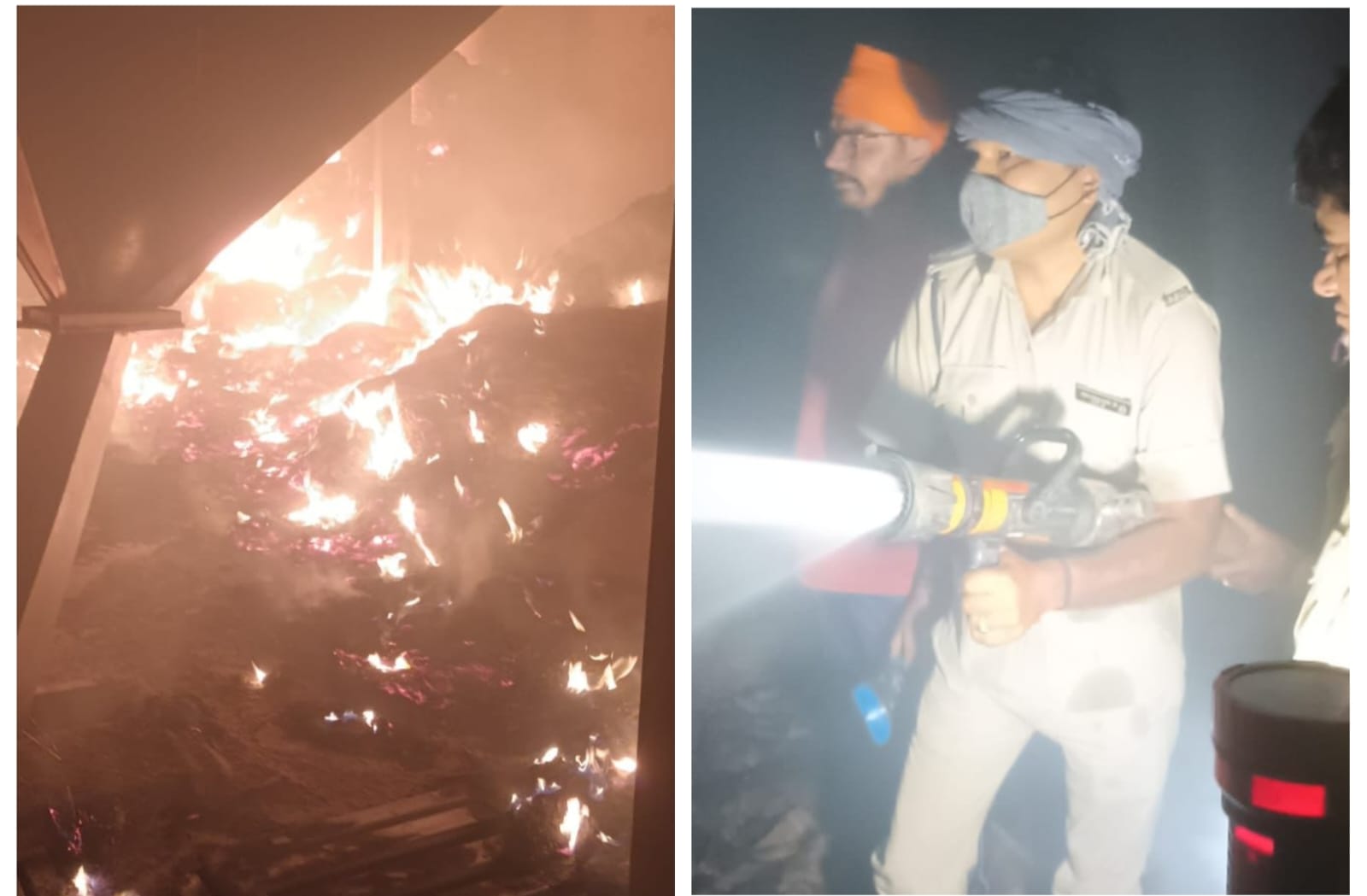 दुर्ग जिले के राइस मिल में लगी भीषण आग, कई गाड़ी पानी की बौछार कर दमकल टीम ने आग पर काबू पाया,