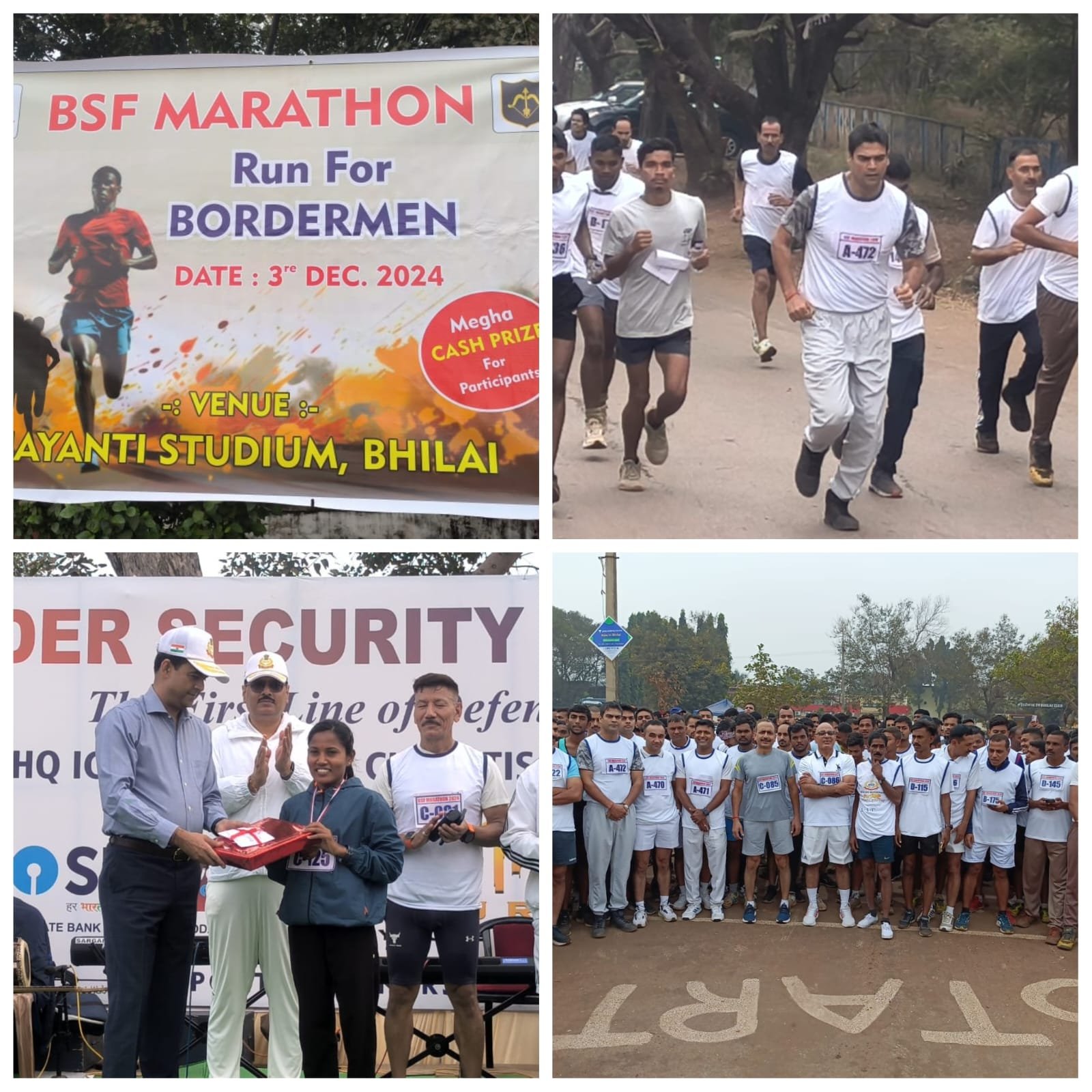 BSF के स्थापना दिवस के सम्मान में मैराथन दौड़ का हुआ आयोजन, छत्तीसगढ़ के कई खिलाड़ी हुए शामिल, विजेता हुए पुरस्कृत
