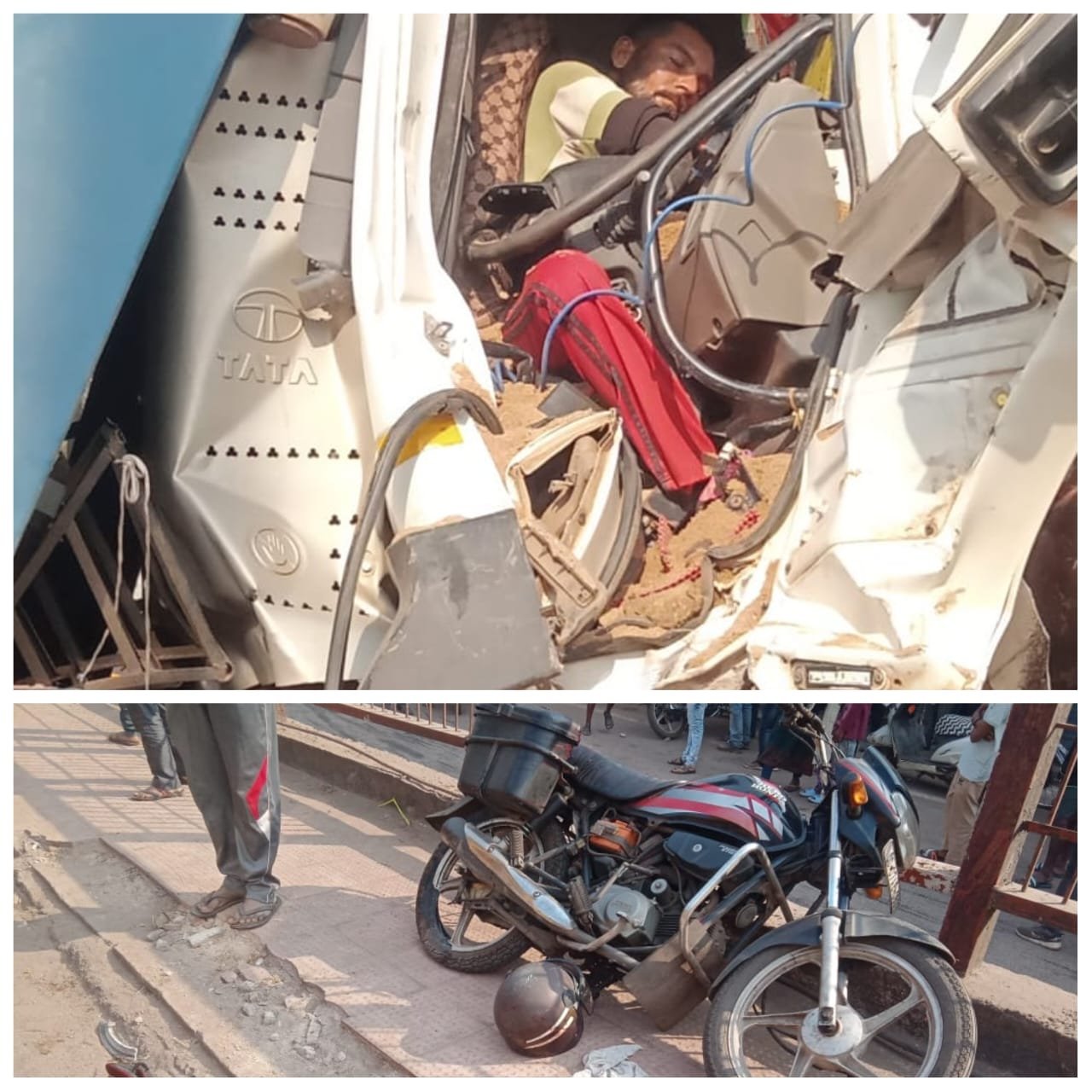 पावर हाउस ओवर ब्रिज पर गलत दिशा से आ रहे हाईवा ने बाइक सवार को लिया चपेट में पावर हाउस ओवर ब्रिज पर गलत दिशा से आ रहे हाईवा ने बाइक सवार को लिया चपेट में