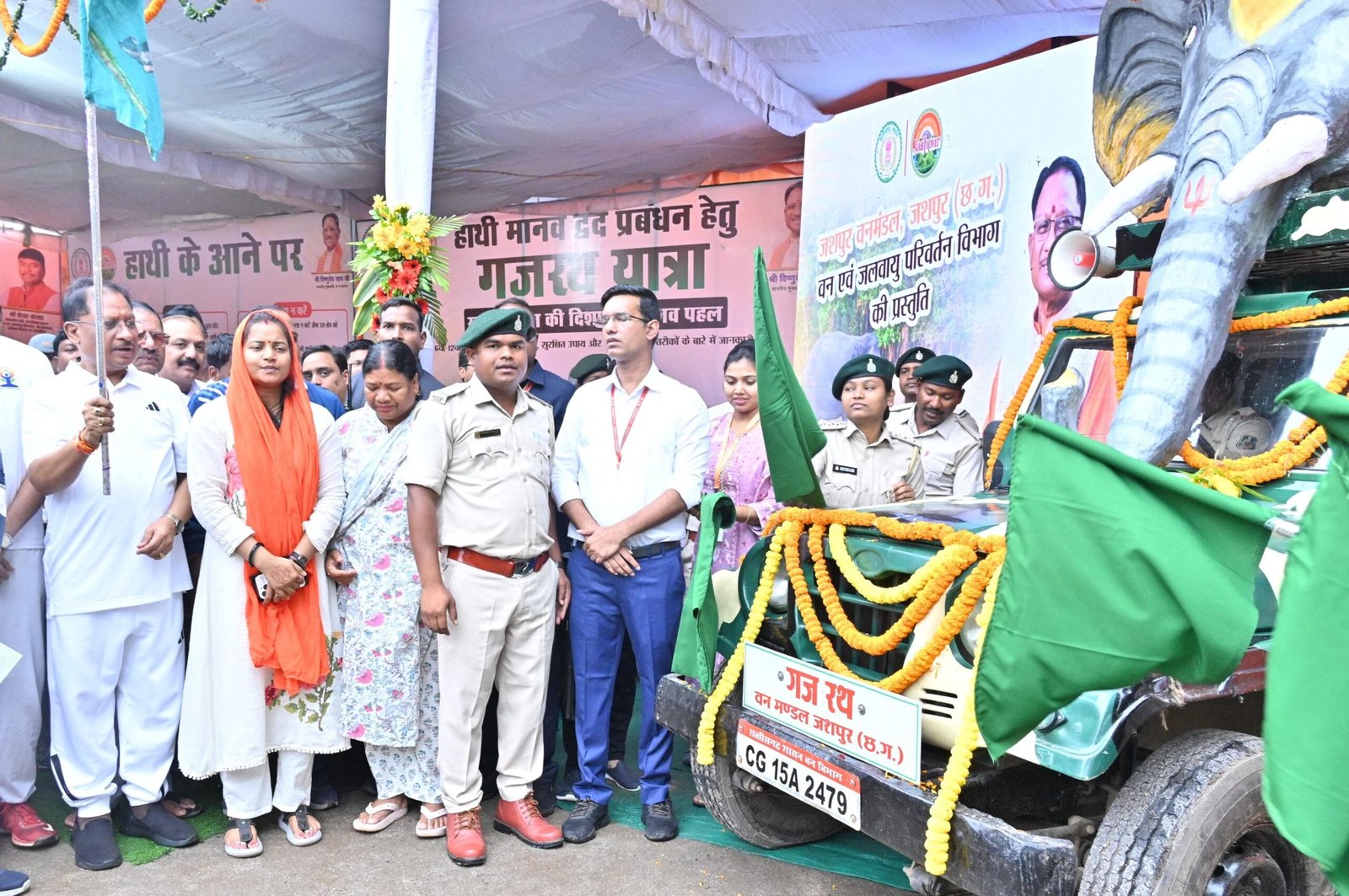 CM विष्णु देव साय ने ‘गजरथ यात्रा’ का किया शुभारंभ, मानव-हाथी द्वंद रोकने की अनूठी पहल