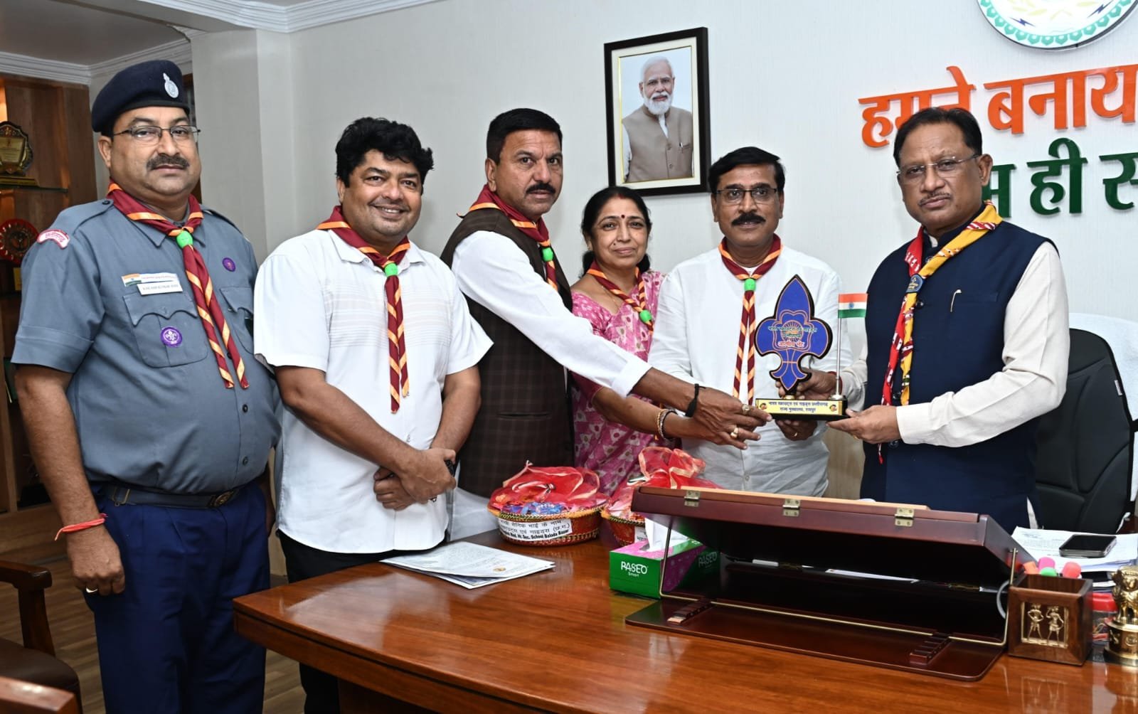 मुख्यमंत्री से भारत स्काउट्स एवं गाइड्स छत्तीसगढ़ के प्रतिनिधिमंडल ने की मुलाकात