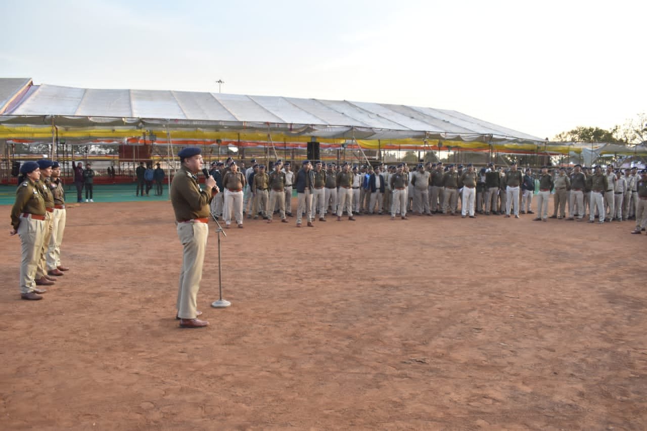 बागेश्वर धाम पीठाधीश्वर की कथा से पहले भिलाई में दुर्ग पुलिस का अभेद्य सुरक्षा घेरा